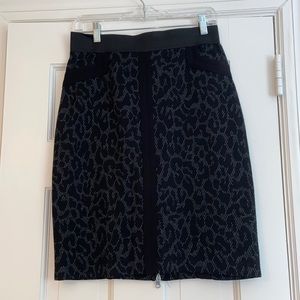 Black Leopard Print Skirt